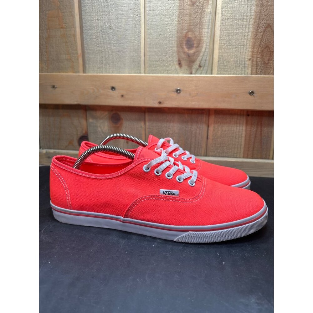 Vans Authentic Neon Orange Low-Top Canvas Sneakers Mens 8 Womens 9.5